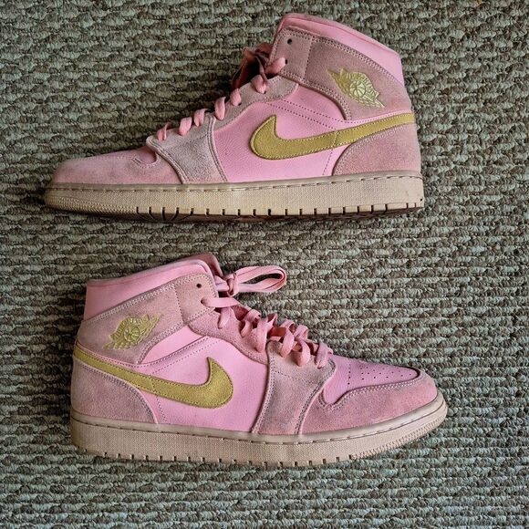 Nike Air Jordan 1 Mid 'Coral Gold' 852542-600 US Men’s Size 13 - Picture 2 of 7